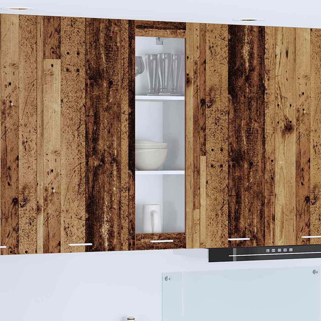 Hanging Cabinet and White 57 x 57 x 40 cm Old Wood 1x hanging glass cabinet (1 door) 40 cm wide 100 cm high