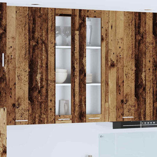 Hanging Cabinet and White 80 x 31 x 40 cm Old Wood 1x hanging glass cabinet (2 doors) 60 cm wide 100 cm high