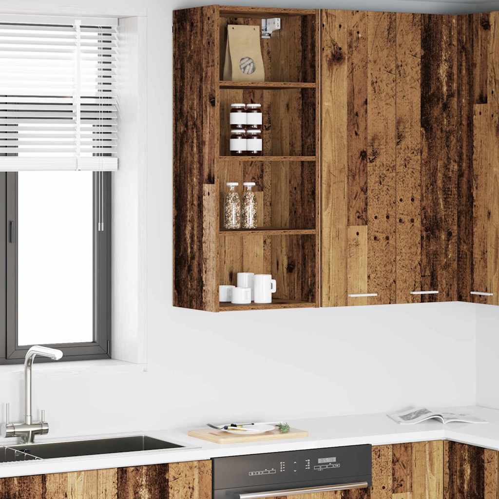 Hanging Cabinet and White 57 x 57 x 40 cm Old Wood 1x hanging cabinet (4 shelves) 40 cm wide 100 cm high