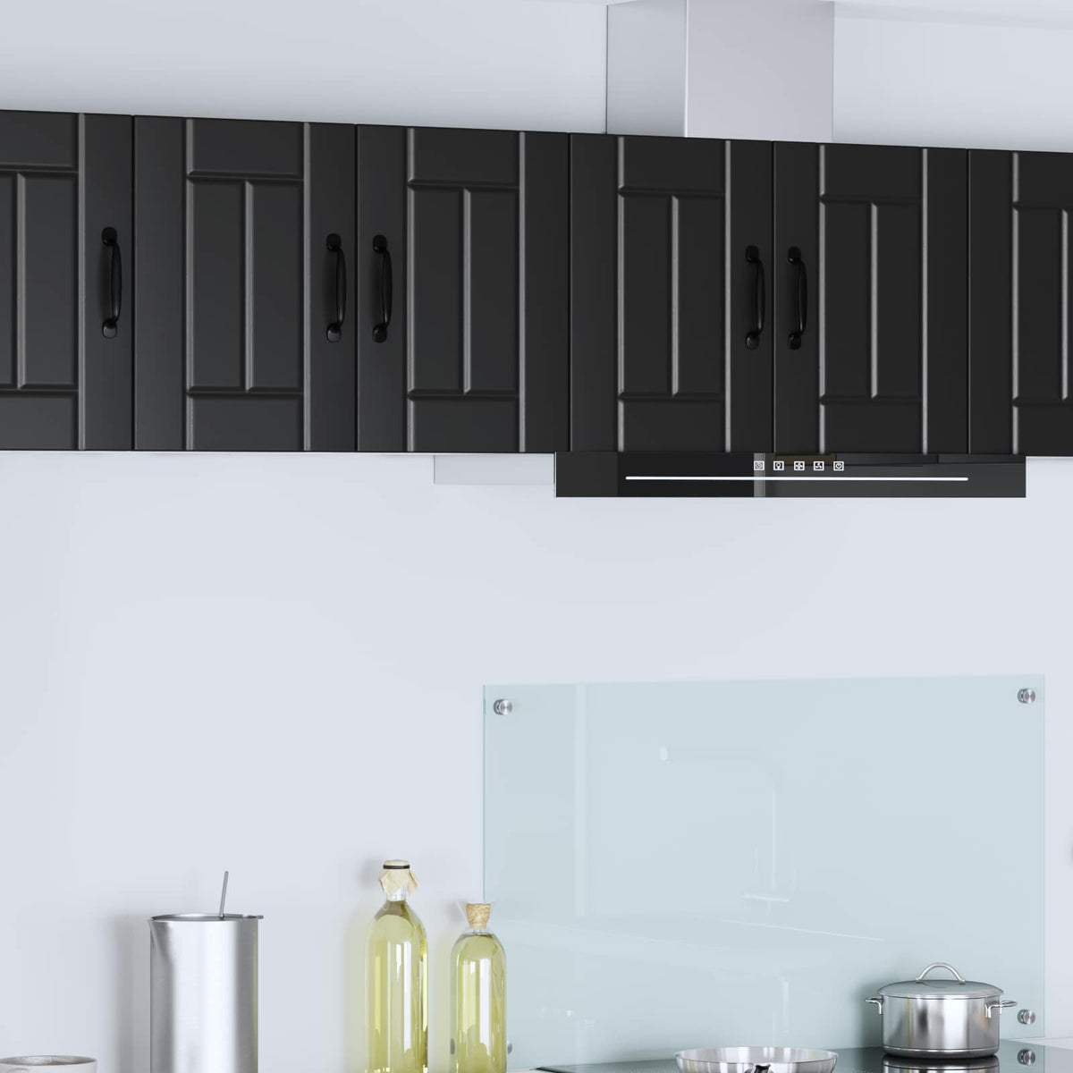 vidaXL Kitchen Base Cabinet "Lucca" Engineered Wood Black