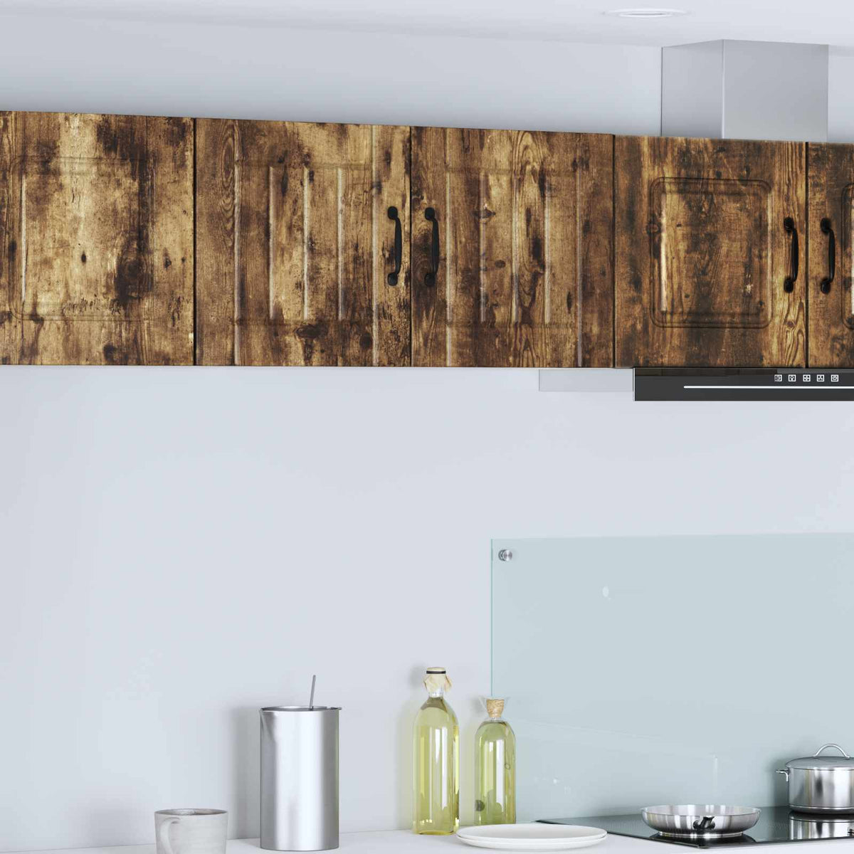 Kitchen Base Cabinet "Lucca" Engineered Wood Smoked Oak 1x wall cabinet (1 door) 40 cm wide 40 cm high