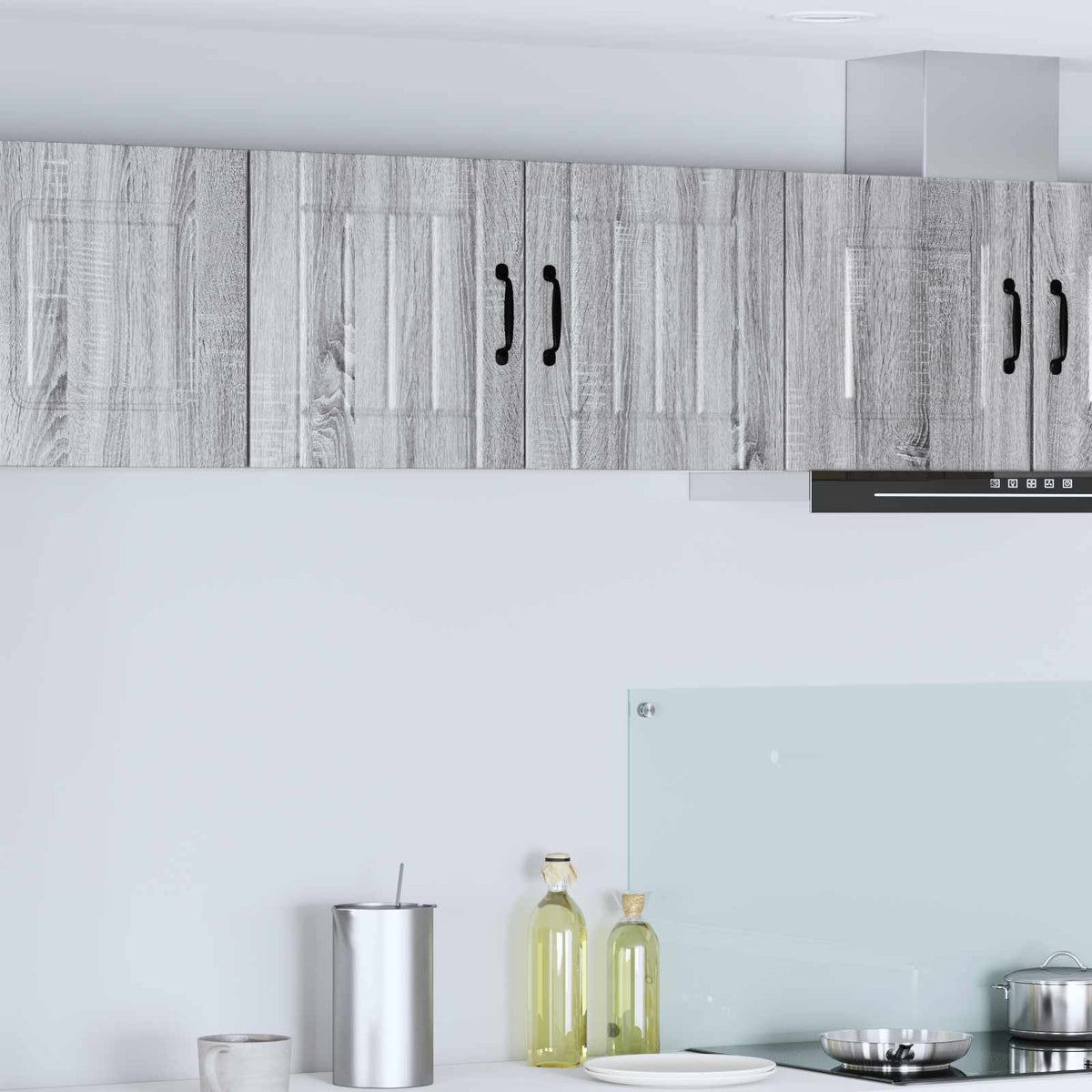 Kitchen Wall Cabinet "Lucca" Engineered Wood Grey Sonoma 1x wall cabinet (1 door) 40 cm wide 40 cm high