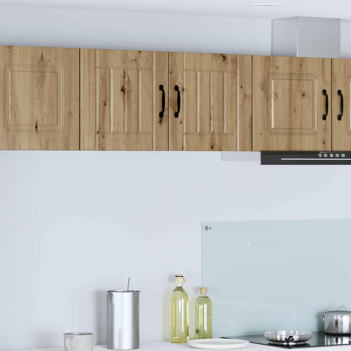 Kitchen Wall Cabinet "Lucca" Engineered Wood Artisan Oak 1x wall cabinet (1 door) 40 cm wide 40 cm high