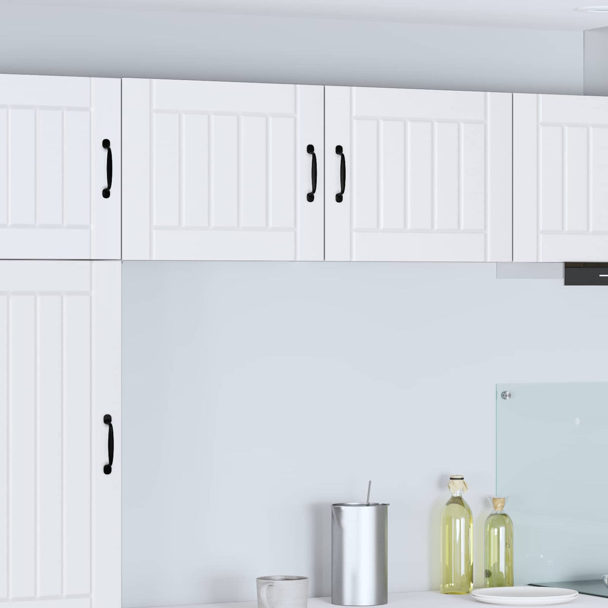 Kitchen Wall Cabinet "Lucca" Engineered Wood White 1x wall cabinet (1 door) 50 cm wide 40 cm high