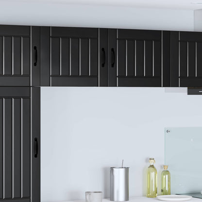 Kitchen Wall Cabinet "Lucca" Engineered Wood Black 1x wall cabinet (1 door) 50 cm wide 40 cm high