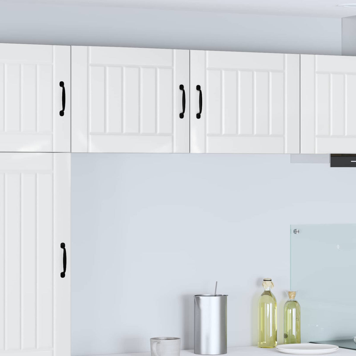 Kitchen Wall Cabinet "Lucca" Engineered Wood High Gloss White 1x wall cabinet (1 door) 50 cm wide 40 cm high