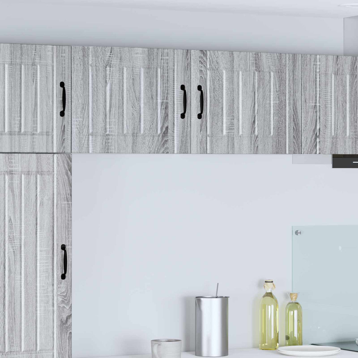 Kitchen Wall Cabinet "Lucca" Engineered Wood Grey Sonoma 1x wall cabinet (1 door) 50 cm wide 40 cm high
