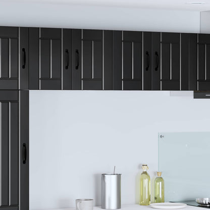 Kitchen Wall Cabinet "Lucca" Engineered Wood Black 1x wall cabinet (2 doors) 60 cm wide 40 cm high