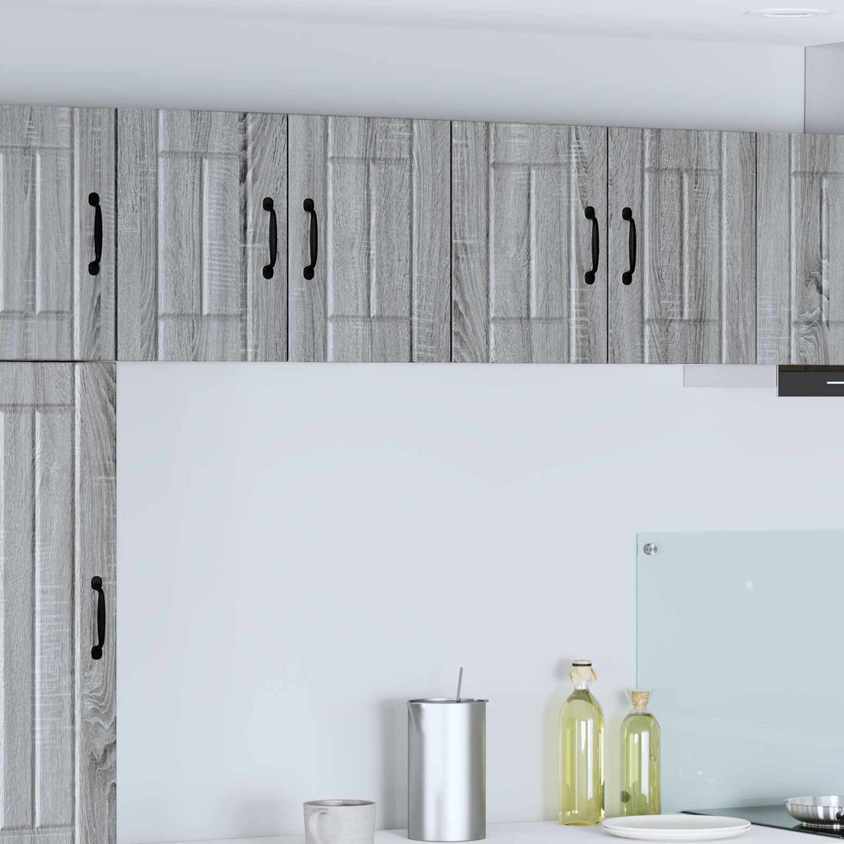 Kitchen Wall Cabinet "Lucca" Engineered Wood Grey Sonoma 1x wall cabinet (2 doors) 60 cm wide 40 cm high