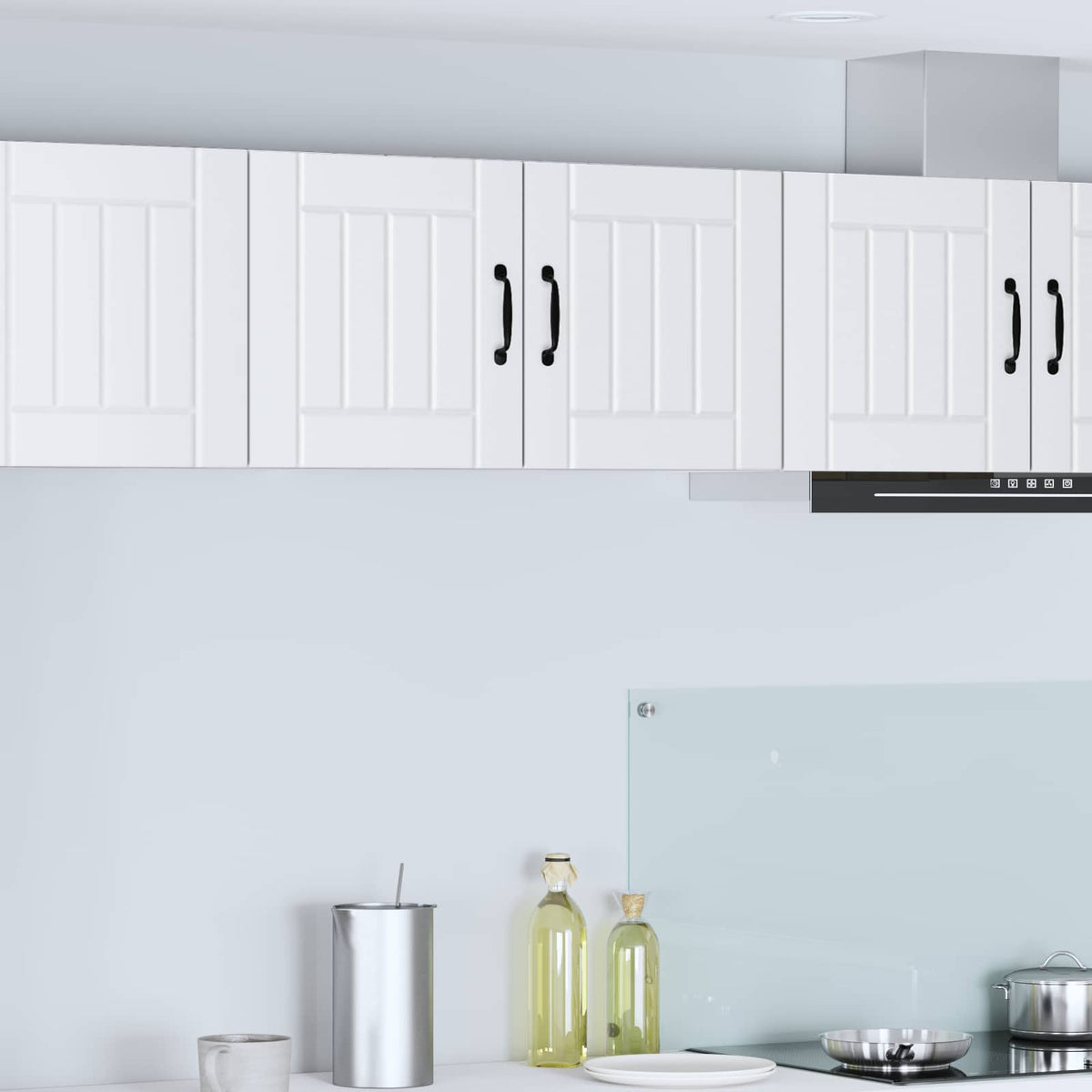 Kitchen Wall Cabinet "Lucca" Engineered Wood White 1x wall cabinet (2 doors) 80 cm wide 40 cm high