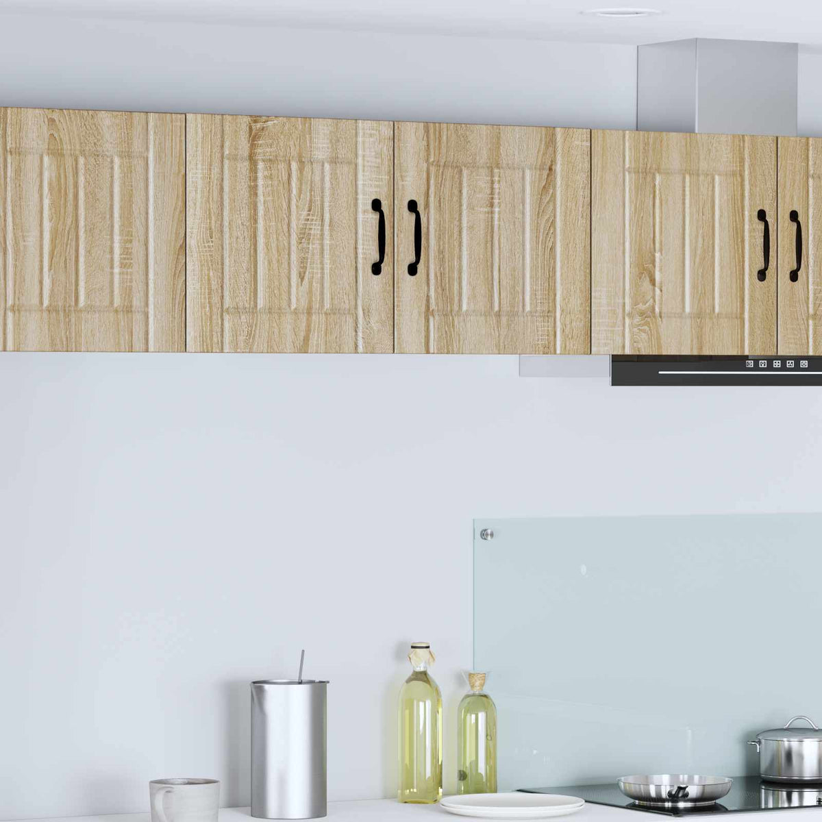 Kitchen Wall Cabinet "Lucca" Engineered Wood Sonoma Oak 1x wall cabinet (2 doors) 80 cm wide 40 cm high
