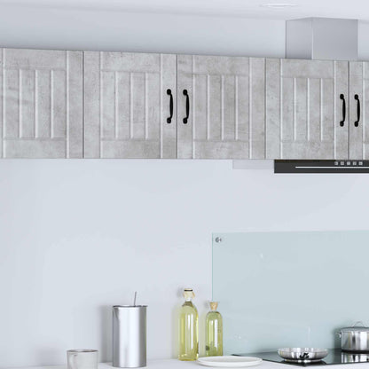 Kitchen Wall Cabinet "Lucca" Engineered Wood Concrete Grey 1x wall cabinet (2 doors) 80 cm wide 40 cm high