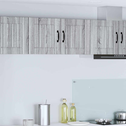 Kitchen Wall Cabinet "Lucca" Engineered Wood Grey Sonoma 1x wall cabinet (2 doors) 80 cm wide 40 cm high