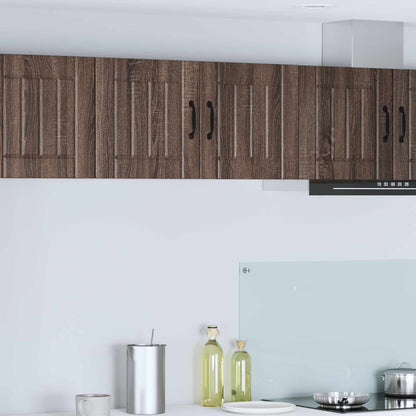 Kitchen Wall Cabinet "Lucca" Engineered Wood Brown Oak 1x wall cabinet (2 doors) 80 cm wide 40 cm high