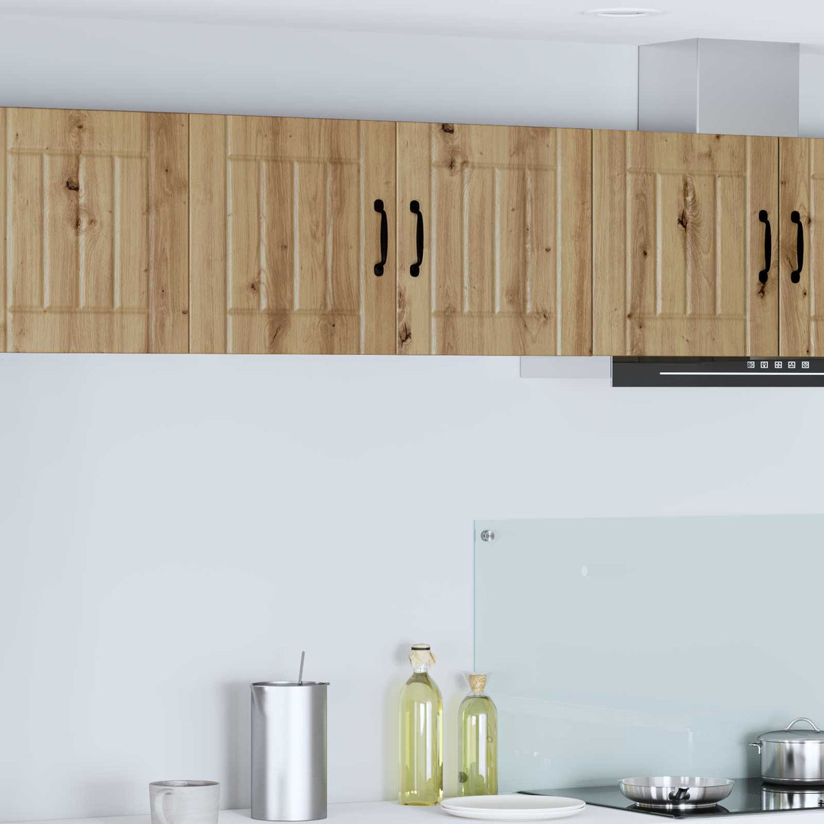Kitchen Wall Cabinet "Lucca" Engineered Wood Artisan Oak 1x wall cabinet (2 doors) 80 cm wide 40 cm high