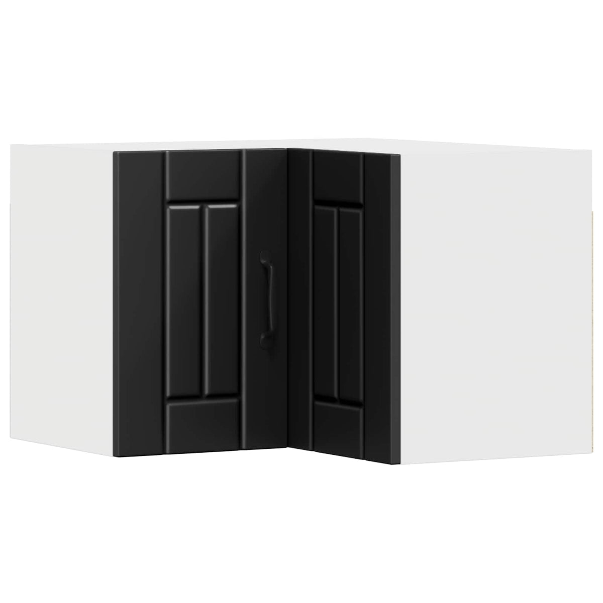 Kitchen Wall Cabinet "Lucca" Engineered Wood Black 1x wall corner cabinet 57 cm wide 40 cm high