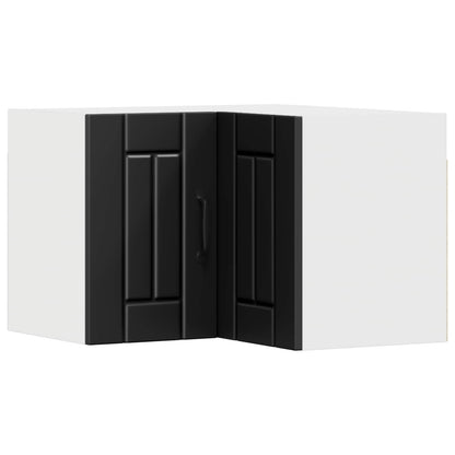 Kitchen Wall Cabinet "Lucca" Engineered Wood Black 1x wall corner cabinet 57 cm wide 40 cm high