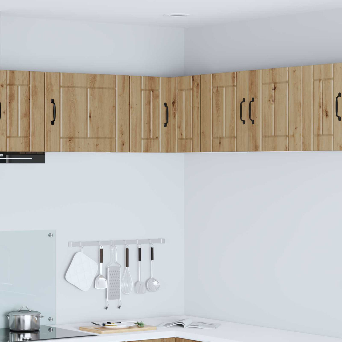 Kitchen Wall Cabinet "Lucca" Engineered Wood Artisan Oak 1x wall corner cabinet 57 cm wide 40 cm high