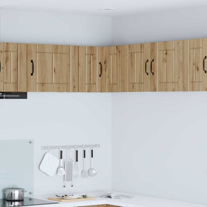 Kitchen Wall Cabinet "Lucca" Engineered Wood Artisan Oak 1x wall corner cabinet 57 cm wide 40 cm high