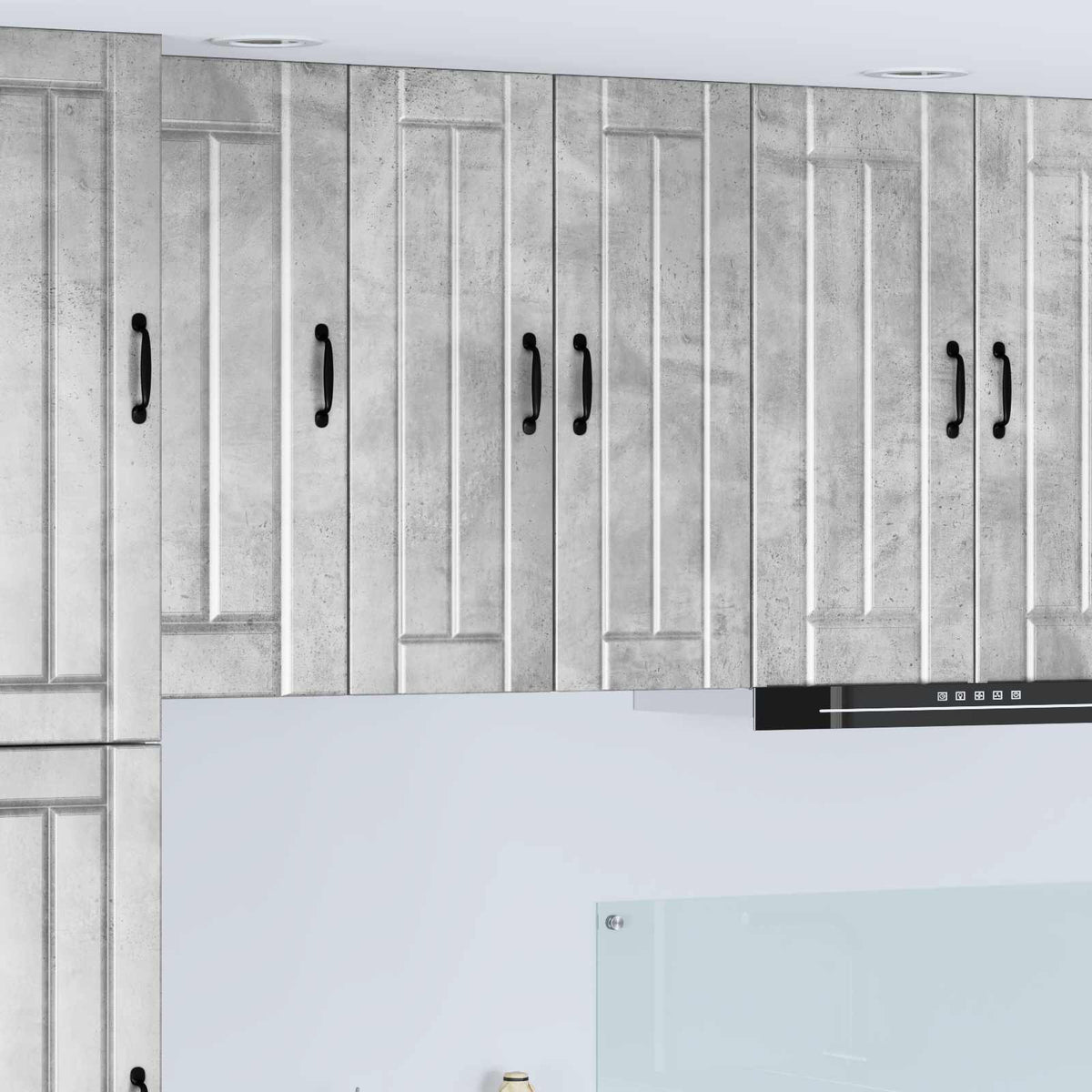 Kitchen Base Cabinet "Lucca" Engineered Wood Concrete Grey 1x wall cabinet (1 door) 30 cm wide 80 cm high
