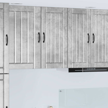 Kitchen Wall Cabinet "Lucca" Engineered Wood Concrete Grey 1x wall cabinet (1 door) 40 cm wide 80 cm high