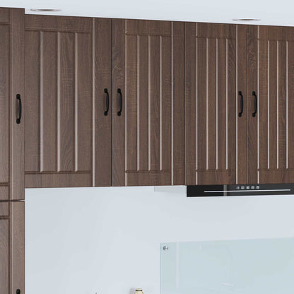 Kitchen Wall Cabinet "Lucca" Engineered Wood Brown Oak 1x wall cabinet (1 door) 40 cm wide 80 cm high