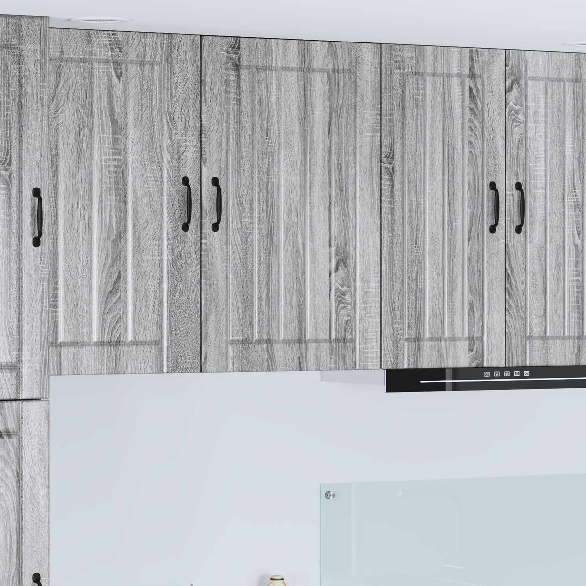 Kitchen Wall Cabinet "Lucca" Engineered Wood Grey Sonoma 1x wall cabinet (1 door) 50 cm wide 80 cm high