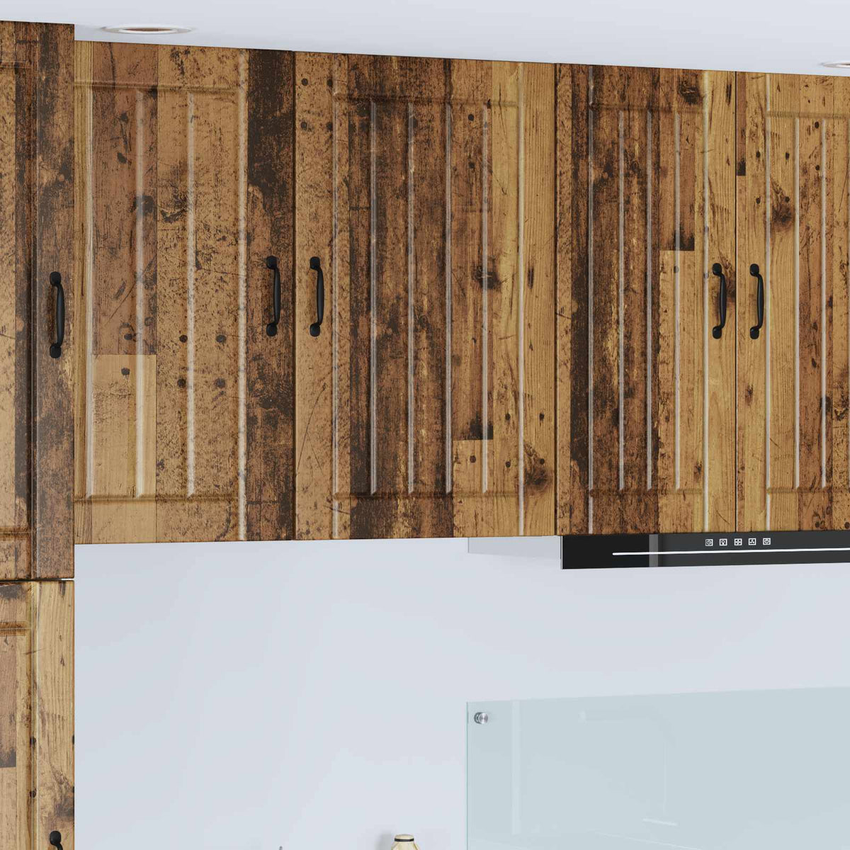 Kitchen Wall Cabinet "Lucca" Engineered Wood Old Wood 1x wall cabinet (1 door) 50 cm wide 80 cm high