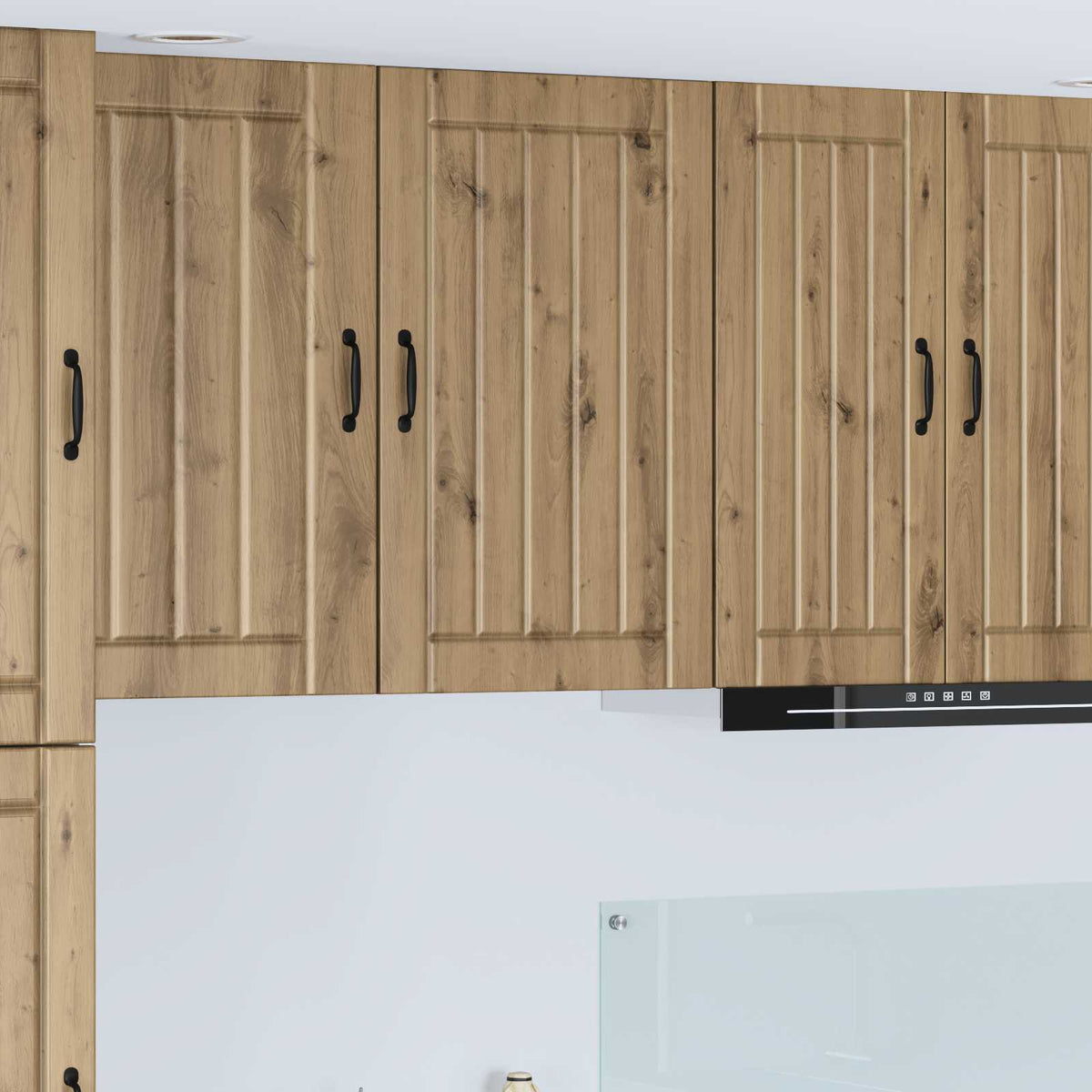 Kitchen Wall Cabinet "Lucca" Engineered Wood Artisan Oak 1x wall cabinet (1 door) 50 cm wide 80 cm high
