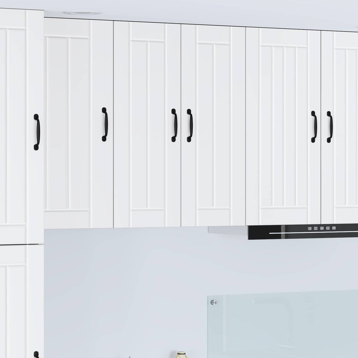 Kitchen Wall Cabinet "Lucca" Engineered Wood White 1x wall cabinet (2 doors) 60 cm wide 80 cm high