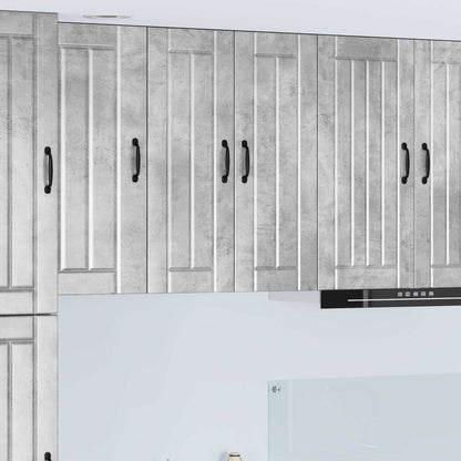 Kitchen Wall Cabinet "Lucca" Engineered Wood Concrete Grey 1x wall cabinet (2 doors) 60 cm wide 80 cm high