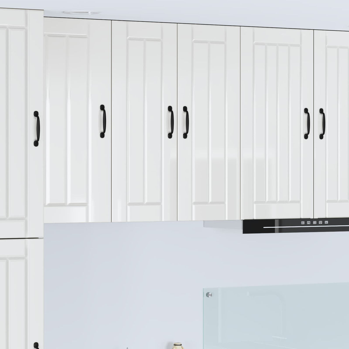 Kitchen Wall Cabinet "Lucca" Engineered Wood High Gloss White 1x wall cabinet (2 doors) 60 cm wide 80 cm high