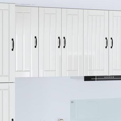 Kitchen Wall Cabinet "Lucca" Engineered Wood High Gloss White 1x wall cabinet (2 doors) 60 cm wide 80 cm high
