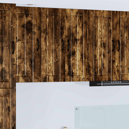 Kitchen Wall Cabinet "Lucca" Engineered Wood Smoked Oak 1x wall cabinet (2 doors) 60 cm wide 80 cm high