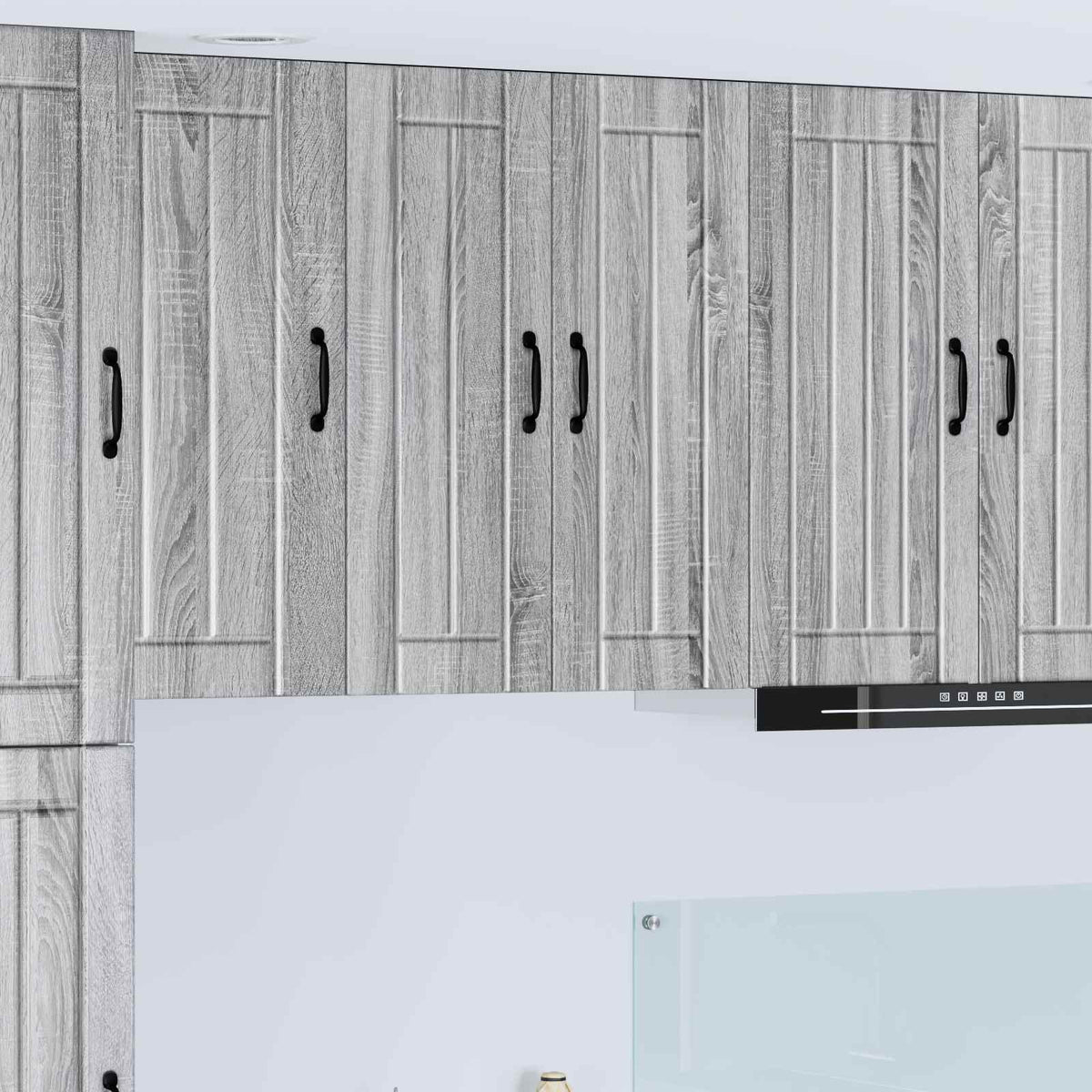 Kitchen Wall Cabinet "Lucca" Engineered Wood Grey Sonoma 1x wall cabinet (2 doors) 60 cm wide 80 cm high