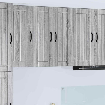 Kitchen Wall Cabinet "Lucca" Engineered Wood Grey Sonoma 1x wall cabinet (2 doors) 60 cm wide 80 cm high