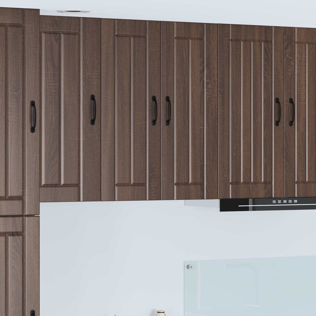 Kitchen Wall Cabinet "Lucca" Engineered Wood Brown Oak 1x wall cabinet (2 doors) 60 cm wide 80 cm high