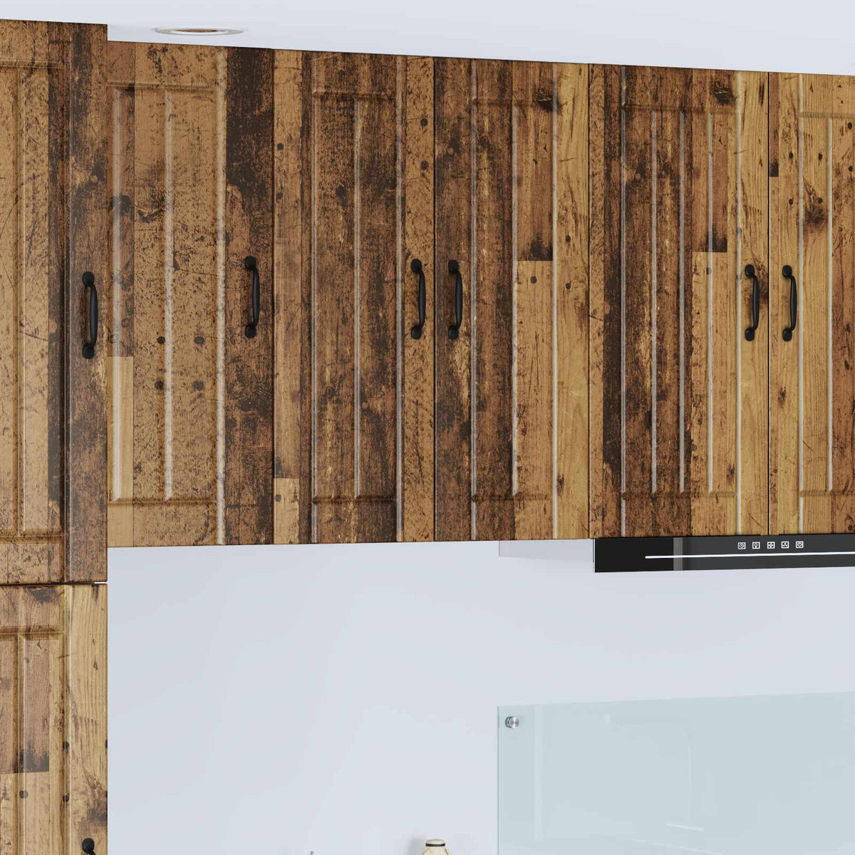 Kitchen Wall Cabinet "Lucca" Engineered Wood Old Wood 1x wall cabinet (2 doors) 60 cm wide 80 cm high