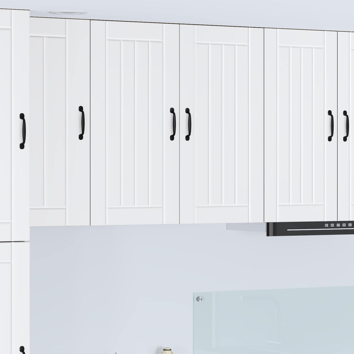 Kitchen Wall Cabinet "Lucca" Engineered Wood White 1x wall cabinet (2 doors) 80 cm wide 80 cm high