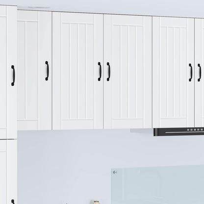 Kitchen Wall Cabinet "Lucca" Engineered Wood White 1x wall cabinet (2 doors) 80 cm wide 80 cm high