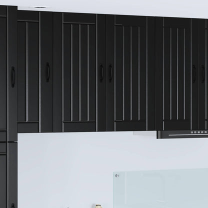 Kitchen Wall Cabinet "Lucca" Engineered Wood Black 1x wall cabinet (2 doors) 80 cm wide 80 cm high