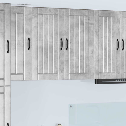 Kitchen Wall Cabinet "Lucca" Engineered Wood Concrete Grey 1x wall cabinet (2 doors) 80 cm wide 80 cm high