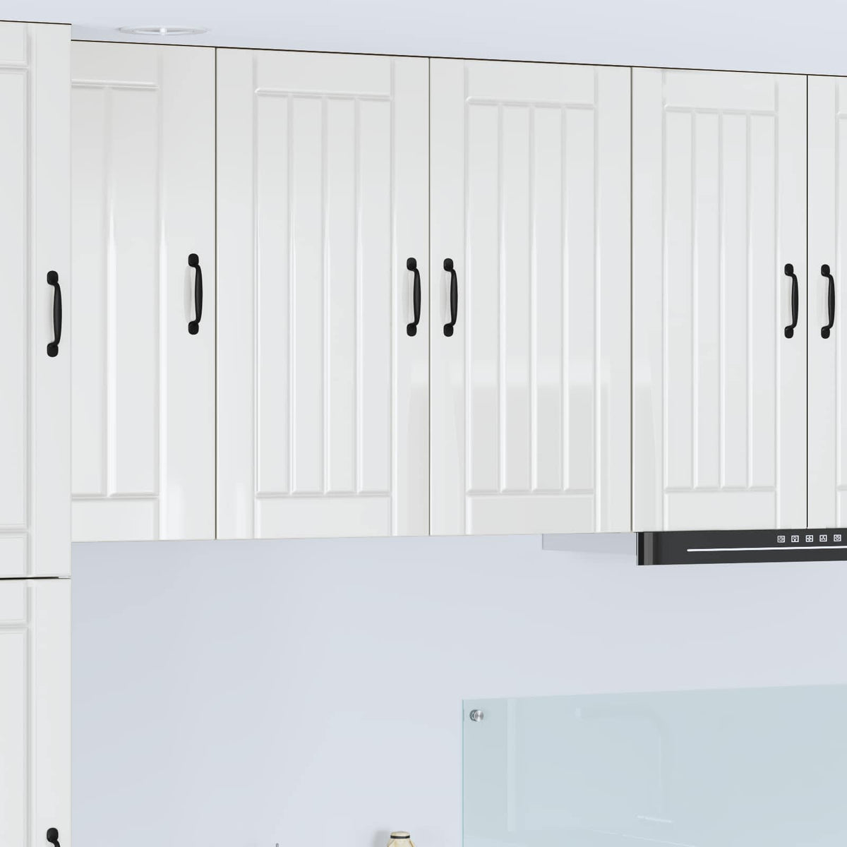 Kitchen Wall Cabinet "Lucca" Engineered Wood High Gloss White 1x wall cabinet (2 doors) 80 cm wide 80 cm high