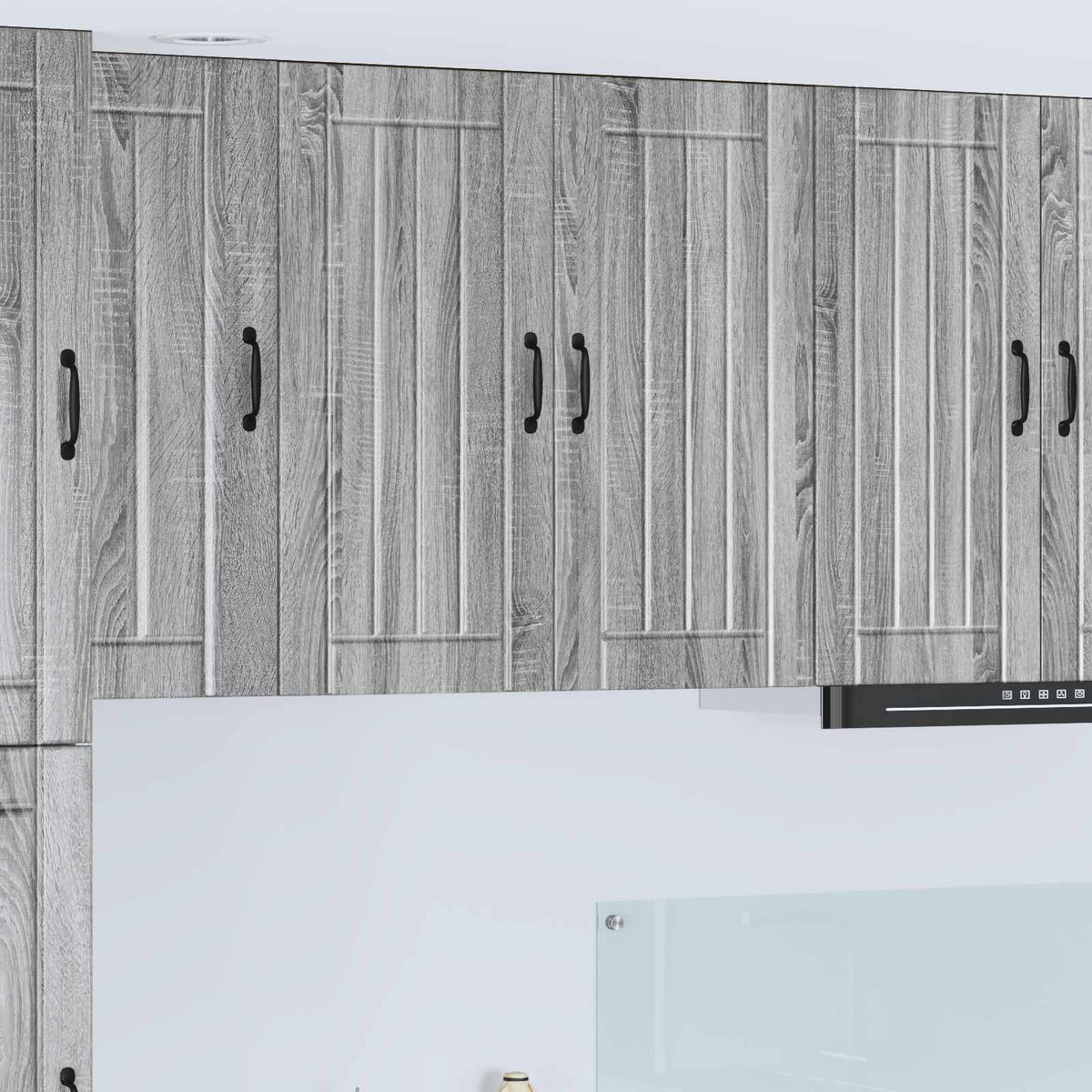 Kitchen Wall Cabinet "Lucca" Engineered Wood Grey Sonoma 1x wall cabinet (2 doors) 80 cm wide 80 cm high