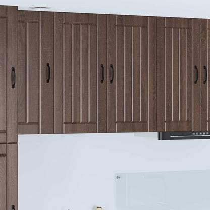 Kitchen Wall Cabinet "Lucca" Engineered Wood Brown Oak 1x wall cabinet (2 doors) 80 cm wide 80 cm high