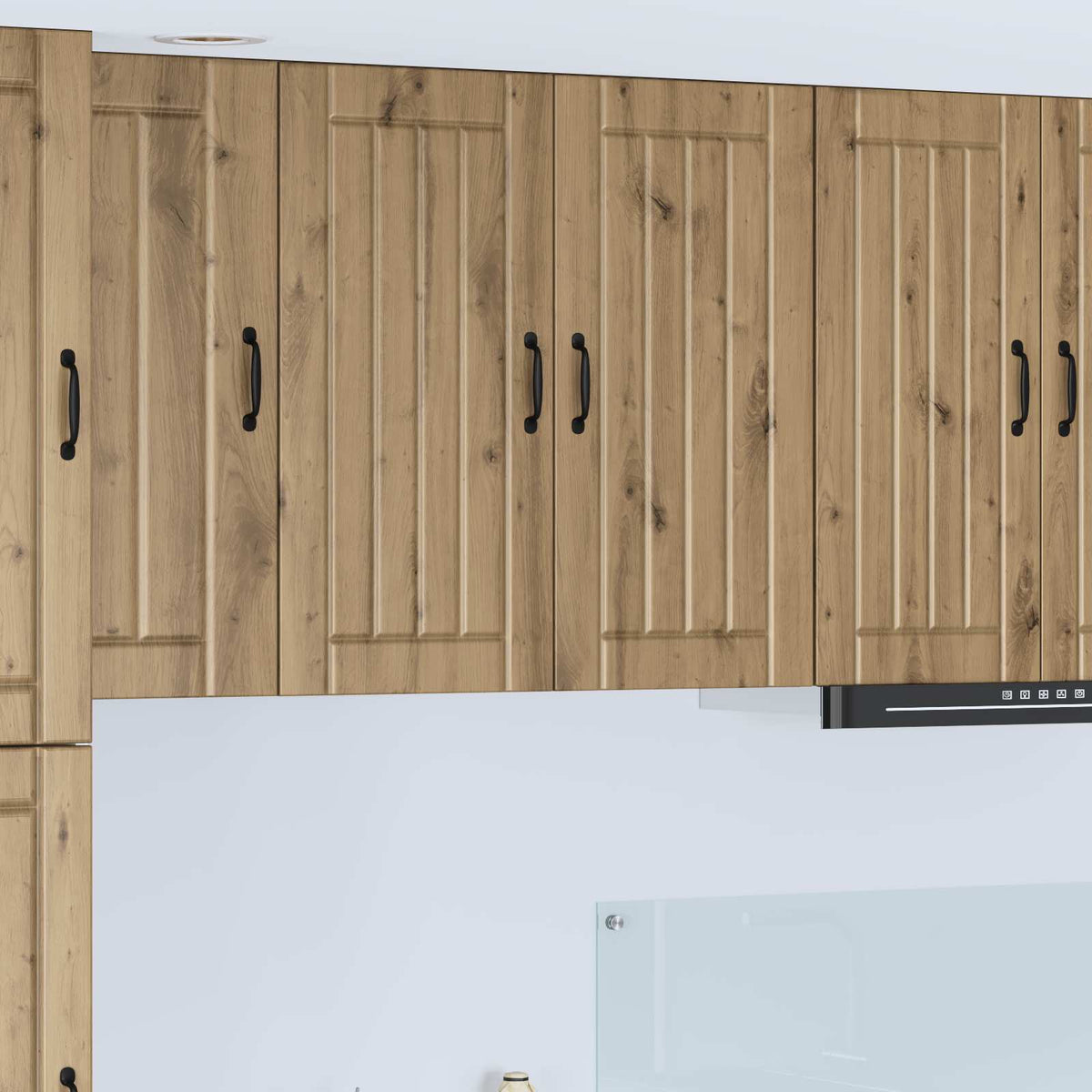 Kitchen Wall Cabinet "Lucca" Engineered Wood Artisan Oak 1x wall cabinet (2 doors) 80 cm wide 80 cm high