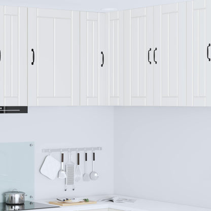 Kitchen Wall Cabinet "Lucca" Engineered Wood White 1x wall corner cabinet 57 cm wide 80 cm high