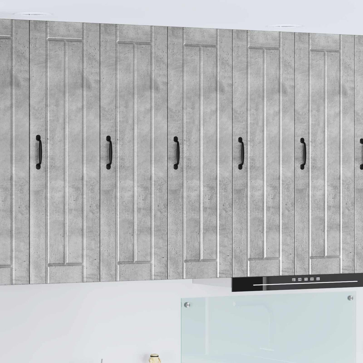 Kitchen Base Cabinet "Lucca" Engineered Wood Concrete Grey 1x wall cabinet (1 door) 30 cm wide 100 cm high