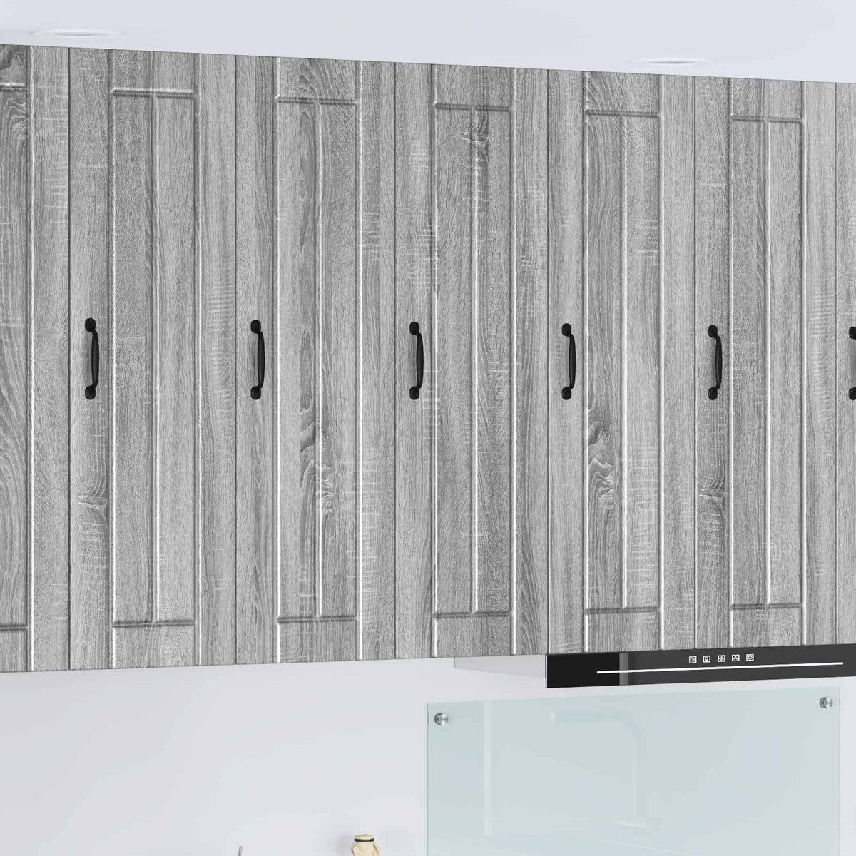 Kitchen Base Cabinet "Lucca" Engineered Wood Grey Sonoma 1x wall cabinet (1 door) 30 cm wide 100 cm high