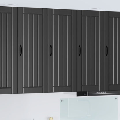 Kitchen Wall Cabinet "Lucca" Engineered Wood Black 1x wall cabinet (1 door) 40 cm wide 100 cm high